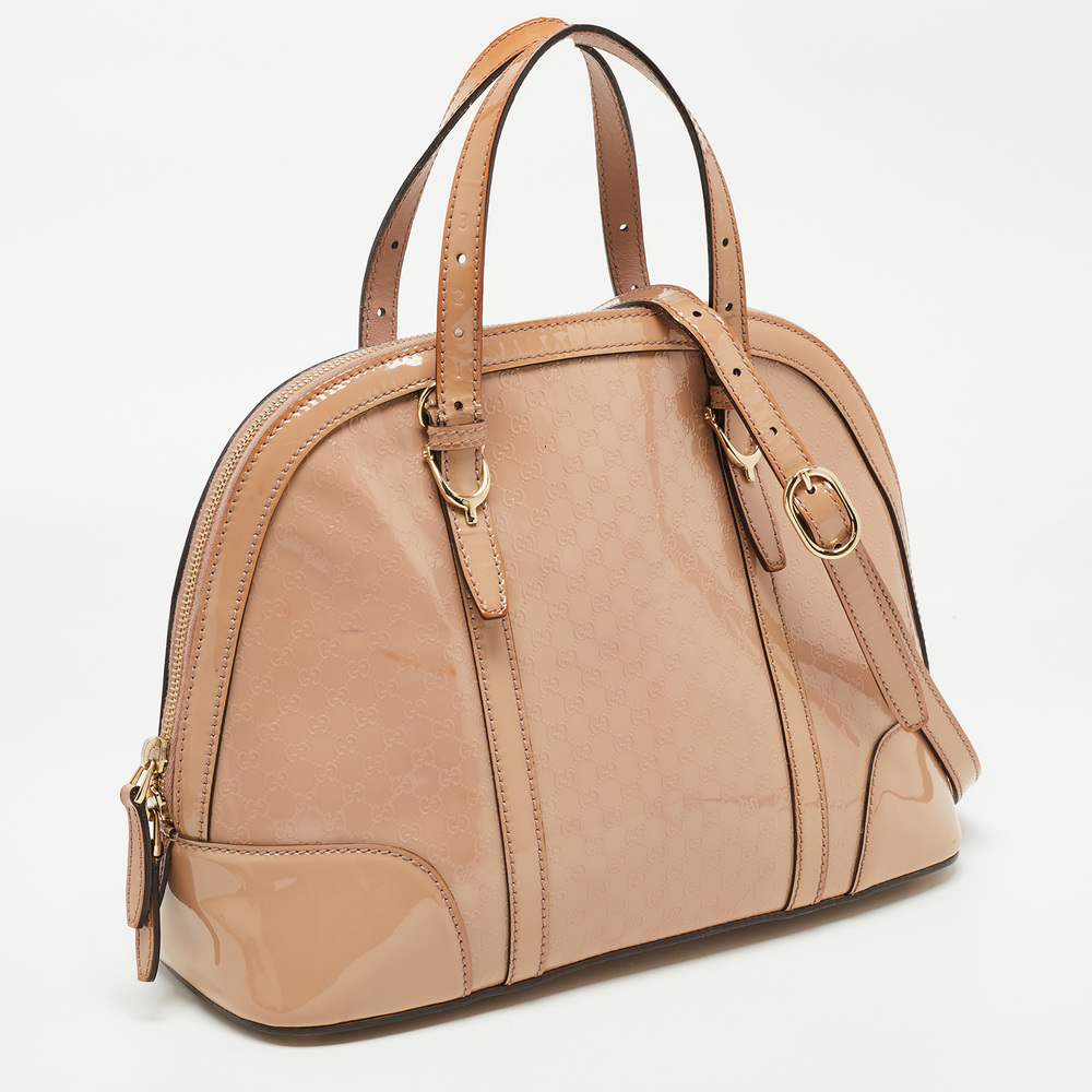 GUCCI Pink Microssima Patent Leather Nice Dome Satchel - Picture 3 of 8
